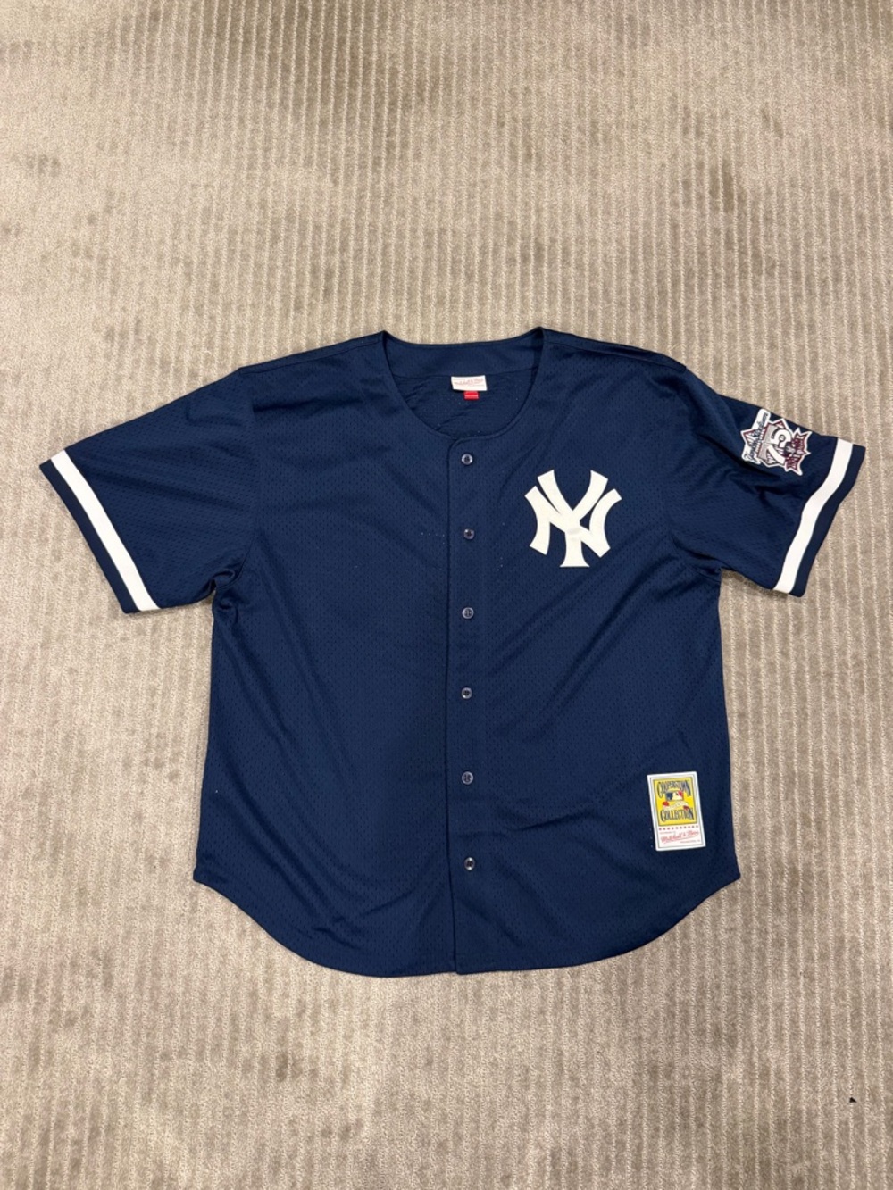 Mitchell & Ness Derek Jeter Navy Cooperstown Collection Patch Jersey